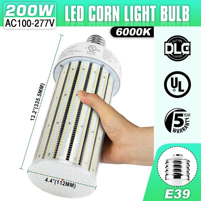 200W LED Corn Light Bulb E39 Mogul 6000K High Bay Warehouse Industrial GYM Lamp - Image 1 of 4