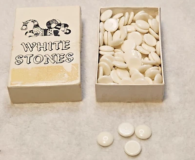 White GO Stones Traditional Goishi Game Pieces 16 mm Plastic 147 pcs. Japan - Image 1 of 2