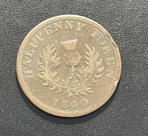 Canada (Nova Scotia) 1853 Half Penny Token Cover