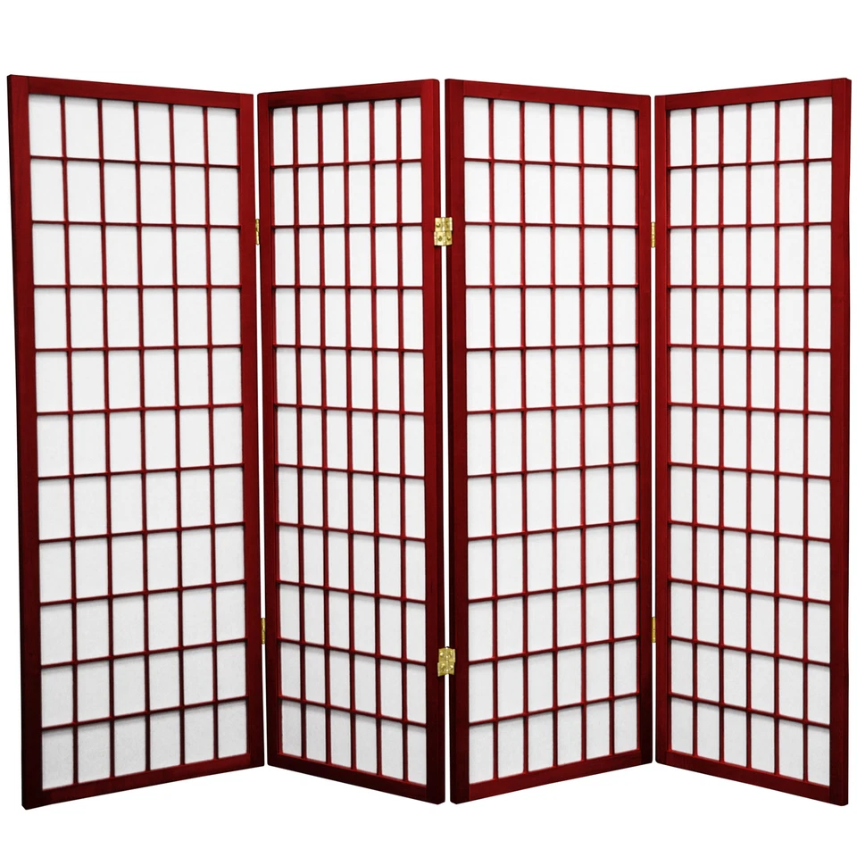 Pantalla Shoji de panel de ventana corta de 4 pies - palo de rosa - 4 paneles Foto 1 de 1