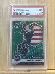 20-21 Panini Mosaic -National Pride Green Mosaic Prizm #252 Anthony Edwards (RC) - Picture 1 of 2