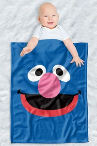 Sesame Street Fleece Baby Blanket, 30"x40", Grover Face - Picture 1 of 6
