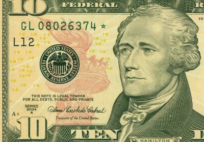 US 2004 A    10 Dollars   ( GL 374 STAR )  World paper money currency banknotes. - Image 1 of 4