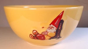 Vintage Cleen Kiss That Frog Sleeping Gnome Bowl Nestor Qui Dort Yellow Dessert - Picture 1 of 1