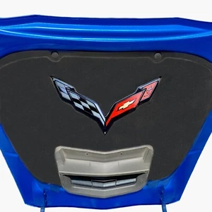 C7 Corvette Black Under Hood Liner Emblem Fits: 14 through 19 Corvettes - Picture 1 of 10
