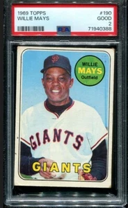 PSA 2 GOOD 1969 TOPPS WILLIE MAYS #190 GIANTS HOF 40388 KD263 - Picture 1 of 2