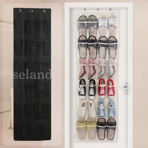 2PCx 24 Pockets Over Door Hanging Shoe Organiser Bag Storage Rack Hanger Holder - Picture 1 of 16