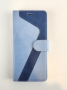 Case For Samsung Galaxy Note 10 Plus Card Holder Sky Blue Magnetic Free Ship New - Picture 1 of 5