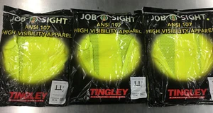 3 Pack Tingley Job Sight V70522- Class 2 Safety Vest 2X-3X Lime 3 Count - Picture 1 of 2