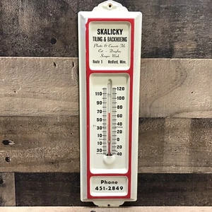 Vintage Advertising Thermometer “Skalicky Tiling & Backhoeing” of Medford Minn - Picture 1 of 9