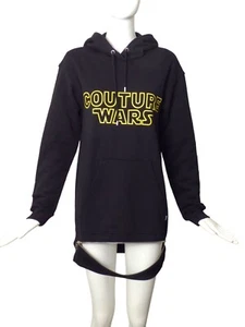 MOSCHINO COUTURE- NWT 2018 Black Couture Wars Hoodie Dress, Size 2 - Picture 1 of 5