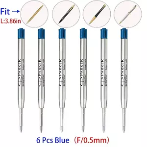 6 pz ricariche inchiostro penna a sfera colore blu punto fine per sostituzione stile Parker - Foto 1 di 3