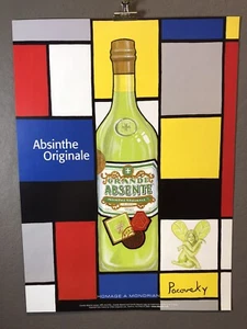 ABSINTHE Ad Poster, Homage A Mondrian by artist John Pacovsky, New 19x26” - Picture 1 of 4