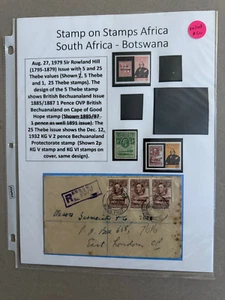 Exhibit Backup Botswana/Bechuanaland Cover 11/19/1944 and 3 stamps 1932-1979 - Picture 1 of 2