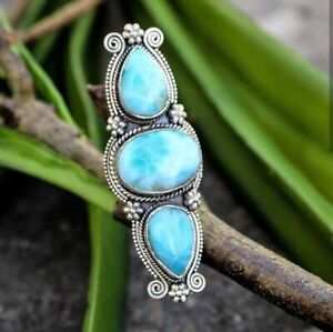 925 Silver Fashion Turquoise Rings for Women Wedding Jewelry Ring Gift Size 6-10
