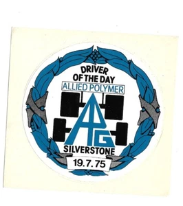 STICKER ALLIED POLYMER DRIVER OF THE DAY 1975 MINI COOPER VAUXHALL CHEVETTE DTV - Picture 1 of 1