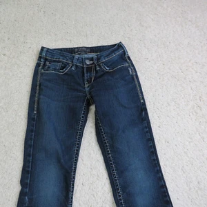 Silver Jeans Womens Size 25x33 Blue Denim Tapered Legs Thick Stitch Western - Picture 1 of 14