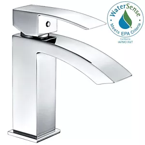 Robinet de salle de bain Revere simple trou arc bas en chrome poli - Photo 1 sur 6