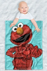 Sesame Street Fleece Baby Blanket, 30"x40", Elmo Painted - Picture 1 of 6