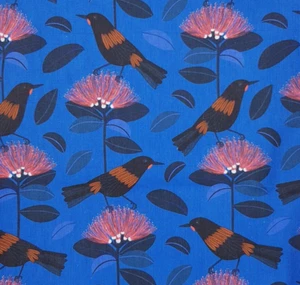 Handmade Decorative Table Runner Navy Blue Bird Australiana Print 142cm x 26cm - Picture 1 of 14