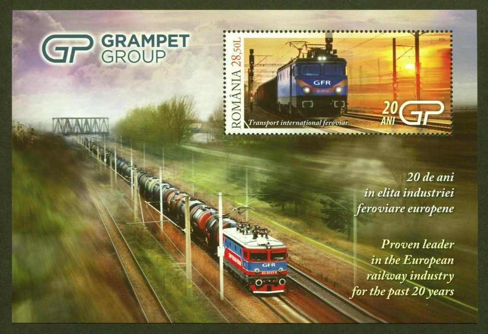 Romania Scott# 6257, Railroad Anniversary, 2019 VF/XF MNH S/S, SCV: $13.50 - Image 1 of 1