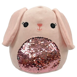 2019 8" Squishmallows Easter Sequins BOP THE BUNNY RABBIT Pink Plush Stuffed Toy - Picture 1 of 12