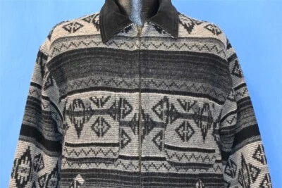 CHAQUETA DE INVIERNO DE LANA AZTECA GEOMÉTRICA GRIS LANA WOOLRICH AÑOS 80 DE COLECCIÓN PARA MUJER MEDIANA M Foto 1 de 4