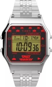 Timex Unisex Digital Watch Stainless-Steel Strap T80 X Space Invaders TW2V30000 - Picture 1 of 3