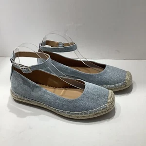 Crown Vintage Lertha Espadrilles Light Blue Denim Flats Women's Size 9M, New - Picture 1 of 7