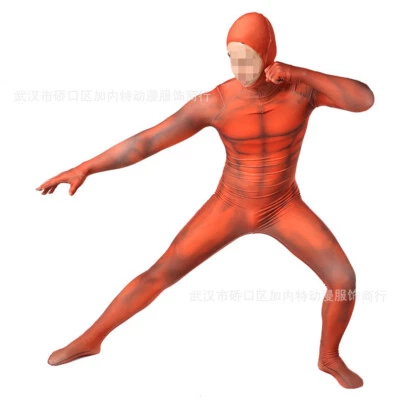 El Músculo Naranja Mono Escenario Espectáculo Cosplay Disfraz Body Halloween Adultos Foto 1 de 4