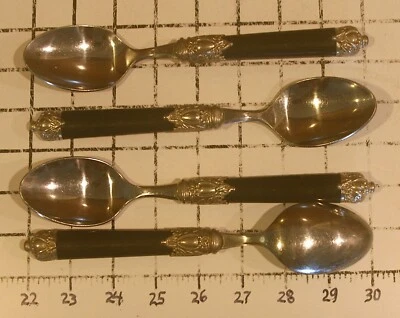 Juego de 4 cucharas soperas con mango negro Hampton Silversmiths SAN REMO Foto 1 de 3