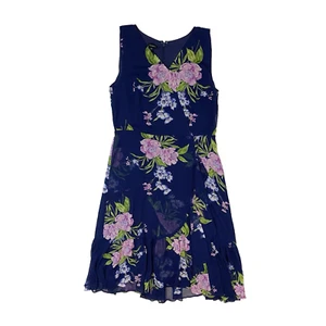 Vestido Talbots Mujer Talla 12 Georgette Pintado Floral Midi Sin Mangas Azul Nuevo con Etiquetas - Imagen 1 de 15