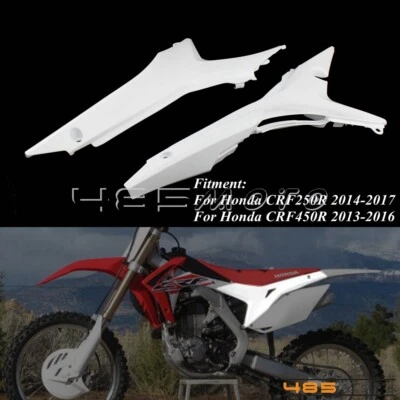 Paneles de cubiertas laterales de caja de aire blanco aptos para Honda CRF250R 2014-17 CRF450R 2013-2016 Foto 1 de 4