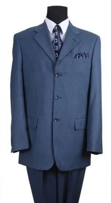 New Men's 2 Pc Luxuious Wool Feel Classic Suit 5 Colors Style 5802M Size 38R~56L - Image 1 of 4