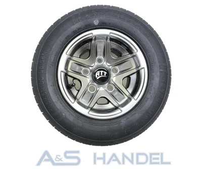 NEU Anhänger Ersatzrad Komplettrad Felge Alufelge silber 195/55 R10C 98/96N - Bild 1 von 4