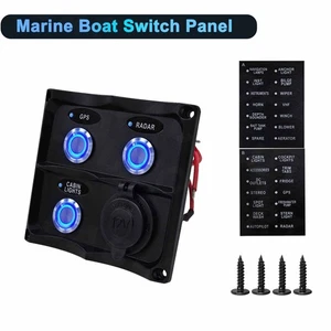 Panel de interruptor basculante LED de 12V/24V para coche barco marino RV enchufe encendedor de cigarrillos - Imagen 1 de 6
