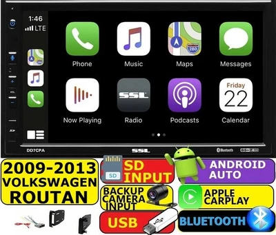 09-13 VOLKSWAGEN ROUTAN NAV CARPLAY ANDROID AUTO BLUETOOTH USB CAR STEREO RADIO - Image 1 of 4