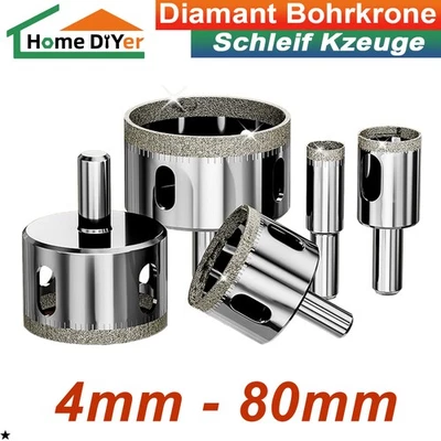 Diamant Bohrer Bohrkrone Fliesenbohrer Hohlbohrer 4-80mm Für Glas Keramik Marmor - Bild 1 von 4