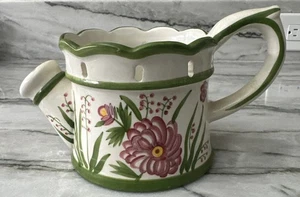 Ceramic Sprinkling Can Planter Vase - Flower Design - Picture 1 of 7