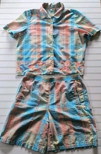 Camicia Donna Vintage Koret (M) Corta (L) Set Plaid S Ricamo - Foto 1 di 18