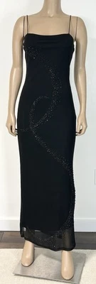 Vestido De Colección Y2K Byer Too Cuentas Largo Hadas Sin Mangas Talla M Negro Malla Cuentas Sin Mangas Foto 1 de 4