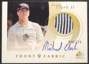 MICHAEL CLARK II 2002 SP JUEGO USADO FRENTE 9 TELA RELIQUIA EN TARJETA AUTÓGRAFO/375 - Imagen 1 de 2