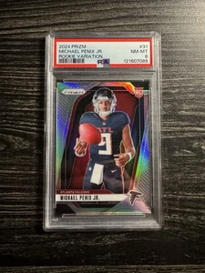 MICHAEL PENIX JR. PSA 8 2024 PANINI PRIZM #31 ROOKIE SILVER VARIATION RC FALCONS - Picture 1 of 2
