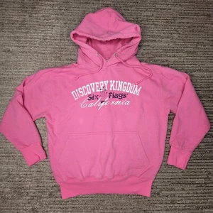 Six Flags Size S Girls Youth Hoodie Pullover Discovery Kingdom California Pink - Picture 1 of 11