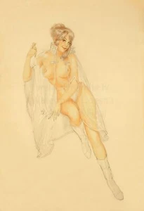 ALBERTO VARGAS Pin-up Art Poster or Canvas Print "LET IT RAIN" #90 Nude Girl - Picture 1 of 1