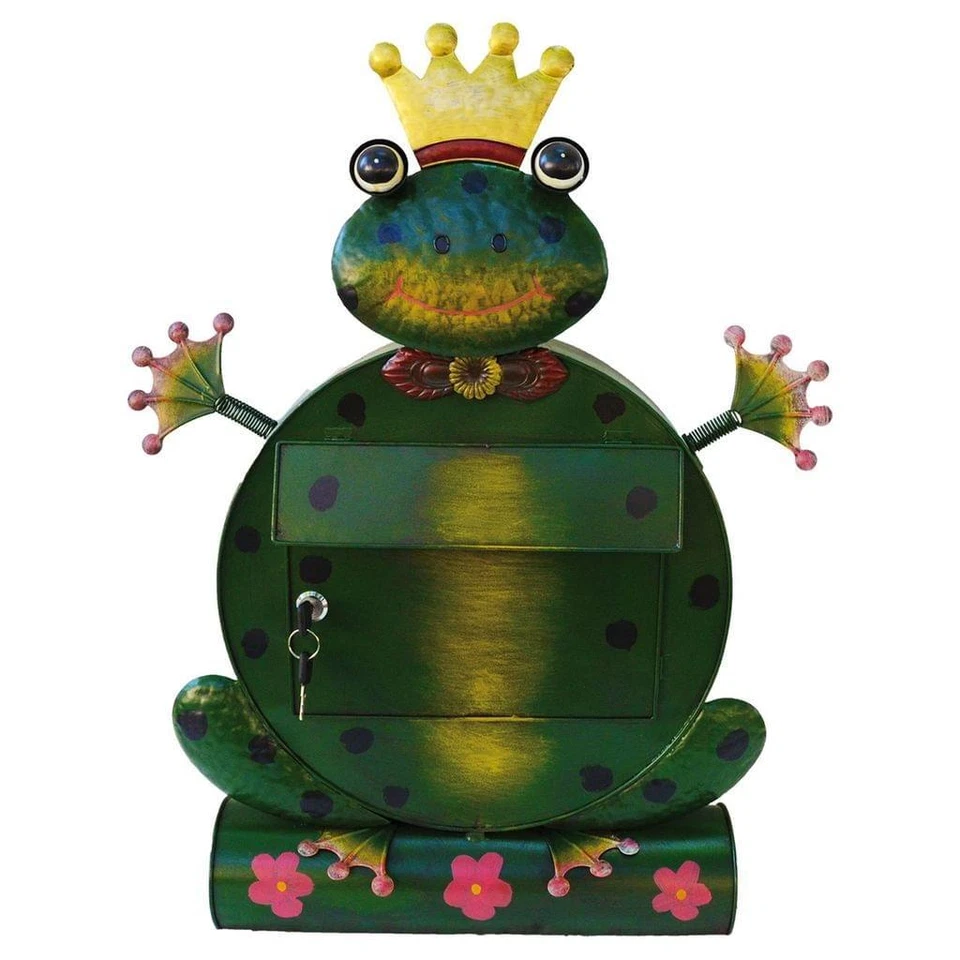 Briefkasten Motiv Frosch "Freddy" Lustig mit Zeitungsrolle, ca. 53 x 18 x 68 cm - Bild 1 von 1