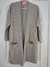 DONNI  Gray &amp; White Striped Lightweight Cardigan 2 Pockets One Size Fits All