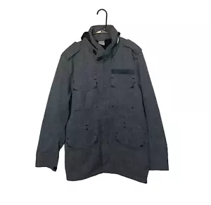 Nike Jacket Mens Large Gray Military Sportswear M65 Hooded Full Zip Y2K Skate - Picture 1 of 12