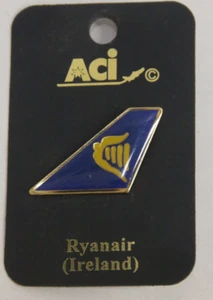Ryanair Ireland Tail Fin Lapel Pin by Aviation Collectables NEW Old Stock - Picture 1 of 2