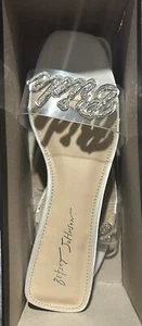 Betsey Johnson Thyme Women's Size 10 Ivory BRIDE Bridal Slip On Sandals - Picture 1 of 8